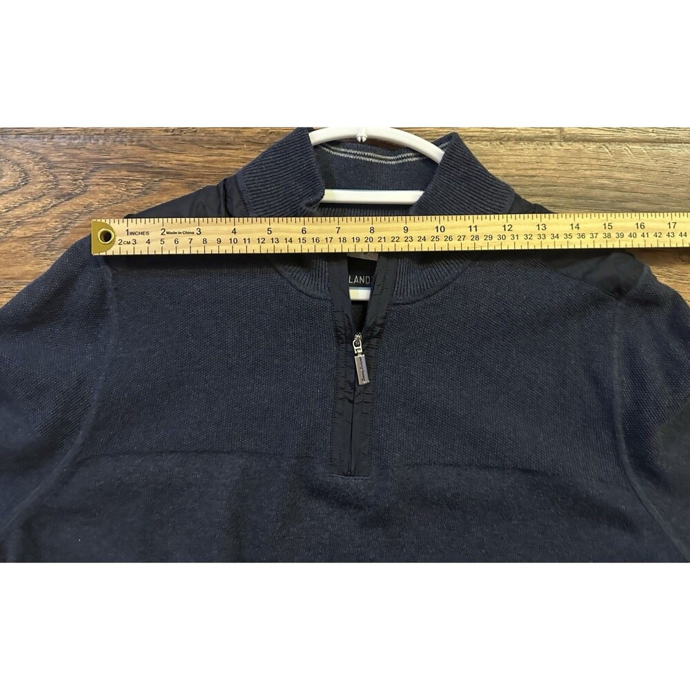 Tommy Bahama Quarter Zip Mens Large Blue Knit Long Sleeve Pullover Sweatshirt - Picture 7 of 9